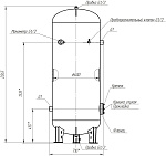 Вертикальный ресивер из нержавеющей стали РВ 500-02/10